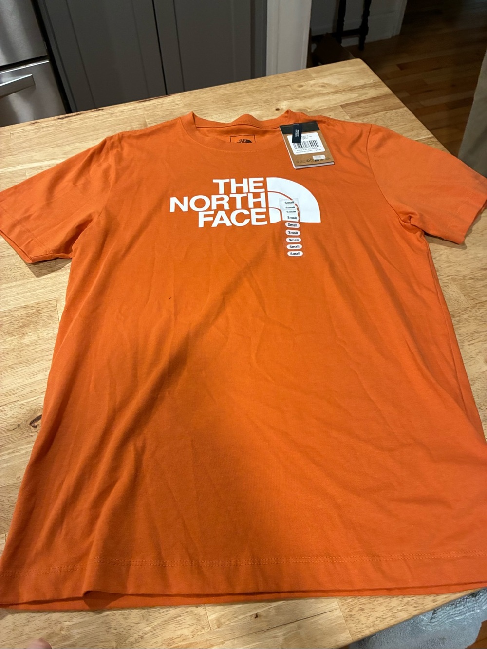 New The North Face Mens Burnt Orange EVO Half Dome Short Sleeve  T Shirt S D96